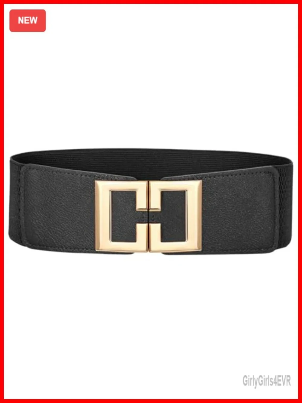 Wide Elastic Belts for Women Dresses Fashion Stretchy Waist Belt with Gold